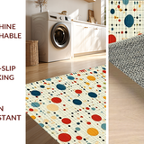 Ultra Soft Area Rug, Non Slip, Stain Resistant, Washable Area Rugs for Living Room, Bedroom, Stylish Dynamic Polka Dot Theme(Yellow)