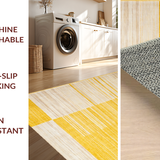 Ultra Soft Area Rug, Non Slip, Stain Resistant, Washable Area Rugs for Living Room, Bedroom, Soft Cozy Earthy Minimalism(Yellow)