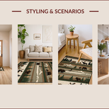 Ultra Soft Area Rug, Non Slip, Stain Resistant, Washable Area Rugs for Living Room, Bedroom, Rustic Earthy Wildlife Motif(Brown)