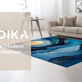Ultra Soft Area Rug, Non Slip, Stain Resistant, Washable Area Rugs for Living Room, Bedroom, Luxurious Textured Blue Gradient(Blue)