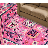 Ultra Soft Area Rug, Non Slip, Stain Resistant, Washable Area Rugs for Living Room, Bedroom, Vibrant Cowboy Theme Mat(Pink)