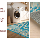 Ultra Soft Area Rug, Non Slip, Stain Resistant, Washable Area Rugs for Living Room, Bedroom, Boho Spice Dining Area Vintage Low Pile Carpet(Red)