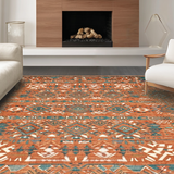 Ultra Soft Area Rug, Non Slip, Stain Resistant, Washable Area Rugs for Living Room, Bedroom, Unique Colorful Geometric Arrangement(Orange)