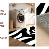 Ultra Soft Area Rug, Non Slip, Stain Resistant, Washable Area Rugs for Living Room, Bedroom, Black and White Zebra Entryway Non-Slip Rug(Black)