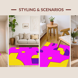 Ultra Soft Area Rug, Non Slip, Stain Resistant, Washable Area Rugs for Living Room, Bedroom, Artistic Urban Pop Culture Design(Pink)