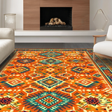 Ultra Soft Area Rug, Non Slip, Stain Resistant, Washable Area Rugs for Living Room, Bedroom, Contemporary Colorful Abstract Design(Orange)