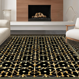 Vibrant Shaggy Trellis Motif(Black)