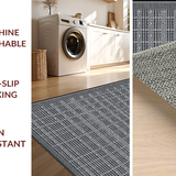 Ultra Soft Area Rug, Non Slip, Stain Resistant, Washable Area Rugs for Living Room, Bedroom, Rustic Geometric Motif with Depth(Black)