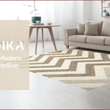Ultra Soft Area Rug, Non Slip, Stain Resistant, Washable Area Rugs for Living Room, Bedroom, Contemporary Chevron Wool Rug for Minimal Decor(Beige)