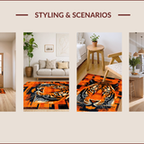 Ultra Soft Area Rug, Non Slip, Stain Resistant, Washable Area Rugs for Living Room, Bedroom, Elegant Leopard Inspired Soft Plush(Orange)