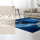 Ultra Soft Area Rug, Non Slip, Stain Resistant, Washable Area Rugs for Living Room, Bedroom, Serene Blue Tones with Texture(Blue)