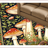 Ultra Soft Area Rug, Non Slip, Stain Resistant, Washable Area Rugs for Living Room, Bedroom, Charming Springtime Whimsy Design(Black)