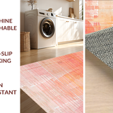 Ultra Soft Area Rug, Non Slip, Stain Resistant, Washable Area Rugs for Living Room, Bedroom, Sunrise Blush Rug: Modern Ombre, Geometric Elegance(Orange)