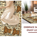 Ultra Soft Area Rug, Non Slip, Stain Resistant, Washable Area Rugs for Living Room, Bedroom, Charming Animal Print Design(Beige)