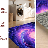 Ultra Soft Area Rug, Non Slip, Stain Resistant, Washable Area Rugs for Living Room, Bedroom, Whimsical Starry Night Illusion(Purple)