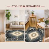 Ultra Soft Area Rug, Non Slip, Stain Resistant, Washable Area Rugs for Living Room, Bedroom, Artful Esoteric Starry Composition(Gray)