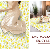 Ultra Soft Area Rug, Non Slip, Stain Resistant, Washable Area Rugs for Living Room, Bedroom, Lively Floral Patterned Decor(Yellow)