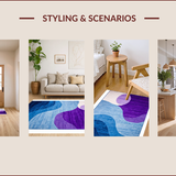 Ultra Soft Area Rug, Non Slip, Stain Resistant, Washable Area Rugs for Living Room, Bedroom, Trendy Abstract Floral Composition(Purple)