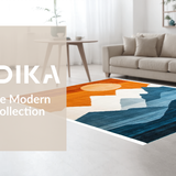 Ultra Soft Area Rug, Non Slip, Stain Resistant, Washable Area Rugs for Living Room, Bedroom, Vibrant Abstract Mountain Landscape(Orange)