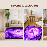 Ultra Soft Area Rug, Non Slip, Stain Resistant, Washable Area Rugs for Living Room, Bedroom, Magical Radiant Animal Motif(Purple)