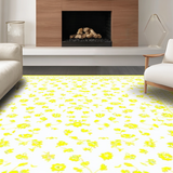 Ultra Soft Area Rug, Non Slip, Stain Resistant, Washable Area Rugs for Living Room, Bedroom, Bright Cheerful Daisy Composition(Yellow)