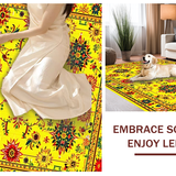 Ultra Soft Area Rug, Non Slip, Stain Resistant, Washable Area Rugs for Living Room, Bedroom, Joyful Multi-Hued Floral Pattern(Yellow)