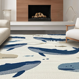 Ultra Soft Area Rug, Non Slip, Stain Resistant, Washable Area Rugs for Living Room, Bedroom, Serene Nautical Palette Composition(Blue)