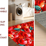 Ultra Soft Area Rug, Non Slip, Stain Resistant, Washable Area Rugs for Living Room, Bedroom, Fresh Contemporary Fruit Design(Red)