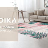 Ultra Soft Area Rug, Non Slip, Stain Resistant, Washable Area Rugs for Living Room, Bedroom, Striking Retro Diamond Layout(Pink)