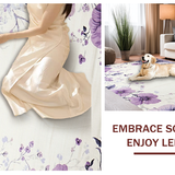 Ultra Soft Area Rug, Non Slip, Stain Resistant, Washable Area Rugs for Living Room, Bedroom, Elegant Pastel Floral Artistry(Purple)