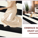 Ultra Soft Area Rug, Non Slip, Stain Resistant, Washable Area Rugs for Living Room, Bedroom, Neutral Aesthetic Bedroom Pet-Friendly Carpet(Black)