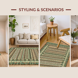 Ultra Soft Area Rug, Non Slip, Stain Resistant, Washable Area Rugs for Living Room, Bedroom, Elegant Linear Wave Motif(Brown)