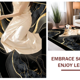Ultra Soft Area Rug, Non Slip, Stain Resistant, Washable Area Rugs for Living Room, Bedroom, Graceful Organic Shape Play(Black)