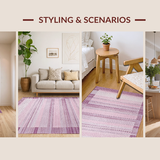 Ultra Soft Area Rug, Non Slip, Stain Resistant, Washable Area Rugs for Living Room, Bedroom, Sophisticated Minimalist Plush Touch(Purple)