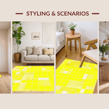 Ultra Soft Area Rug, Non Slip, Stain Resistant, Washable Area Rugs for Living Room, Bedroom, Playful Contemporary Ogee Style(Yellow)