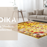 Ultra Soft Area Rug, Non Slip, Stain Resistant, Washable Area Rugs for Living Room, Bedroom, Stylish Retro Floral Aesthetic(Yellow)