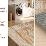 Ultra Soft Area Rug, Non Slip, Stain Resistant, Washable Area Rugs for Living Room, Bedroom, Chic Elegant Geometric Accents(Brown)