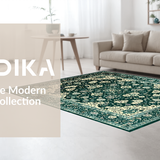 Ultra Soft Area Rug, Non Slip, Stain Resistant, Washable Area Rugs for Living Room, Bedroom, Moody Floral Boho Chic(Green)