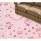 Ultra Soft Area Rug, Non Slip, Stain Resistant, Washable Area Rugs for Living Room, Bedroom, Delicate Cute Floral Accents(Pink)