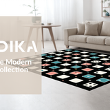 Ultra Soft Area Rug, Non Slip, Stain Resistant, Washable Area Rugs for Living Room, Bedroom, Dynamic Contemporary Symmetrical Shapes(Pink)