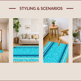 Ultra Soft Area Rug, Non Slip, Stain Resistant, Washable Area Rugs for Living Room, Bedroom, Sports Theme Non Slip Summer Doormat(Blue)