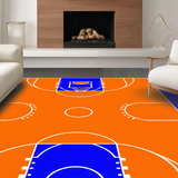 Ultra Soft Area Rug, Non Slip, Stain Resistant, Washable Area Rugs for Living Room, Bedroom, Striking Athletic Field Imagery(Orange)