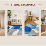 Ultra Soft Area Rug, Non Slip, Stain Resistant, Washable Area Rugs for Living Room, Bedroom, Modern Abstract Easy Care Living Room(Blue)