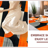 Ultra Soft Area Rug, Non Slip, Stain Resistant, Washable Area Rugs for Living Room, Bedroom, Vibrant Retro Abstract Geometry(Orange)