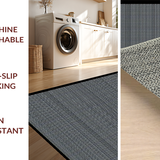Ultra Soft Area Rug, Non Slip, Stain Resistant, Washable Area Rugs for Living Room, Bedroom, Stylish Neutral Grid Pattern(Gray)