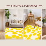 Ultra Soft Area Rug, Non Slip, Stain Resistant, Washable Area Rugs for Living Room, Bedroom, Whimsical Pastel Egg Aesthetic(Yellow)