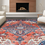 Artisanal Coral Red Symmetrical Motif(Red)