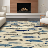 Rustic Earthy Fish Imagery(Beige)