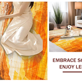 Ultra Soft Area Rug, Non Slip, Stain Resistant, Washable Area Rugs for Living Room, Bedroom, Charming Vintage Sun Print(Orange)