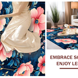 Ultra Soft Area Rug, Non Slip, Stain Resistant, Washable Area Rugs for Living Room, Bedroom, Charming Pastel Medallion Pattern(Blue)
